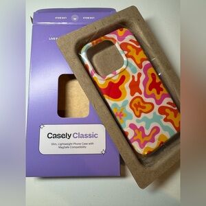 New In Box: Casely IPhone 15 Pro Classic + Mag Safe Case- Retro